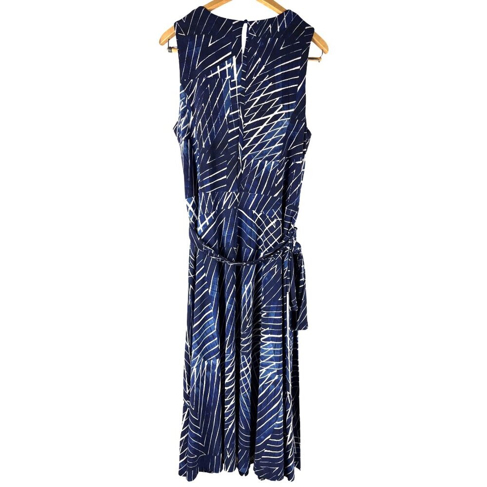 Lauren Ralph Lauren Geometric Print Sleeveless Maxi Dress with Belt Women's 14W - Picture 13 of 16